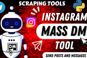 develop instagram dm bot, tiktok bot, twitter auto reply,auto post, mass dm bot