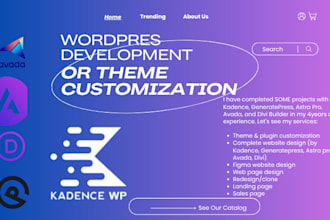 setup generatepress, asta pro,kadence,divi website from scratch,avada