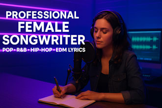 be your female singer, songwriter, fantasy,jingle song, customtailor, cover song