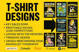 do t shirt illustration and street shirt design for merch by amazon