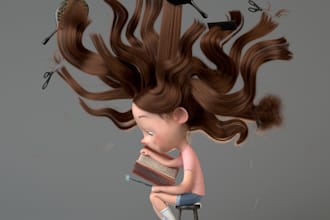 create 3d hair, 3d clothes, 3d accessories, bag, hat, mask