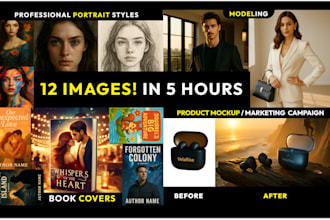 create t shirt design, mockups, ai image, book cover design with ai in 5 hours