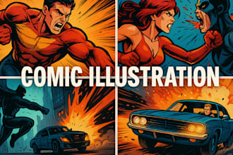 draw high quality comic pages base on your script in your style or character