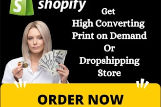 create a passive income dropshipping shopify store or shopify website