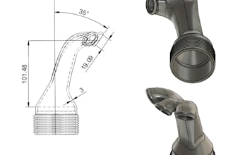design a 3d printable high flow nozzle