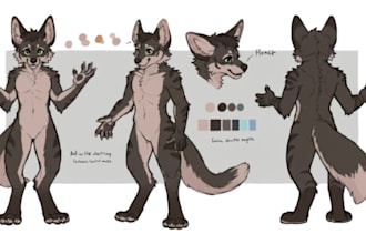 draw character furry reference sheet, nsfw oc, fursona fursuit