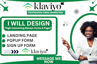 design landing page popup form and signup form on klaviyo