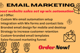 boost website sales set up wix automation email marketing campaign generate lead