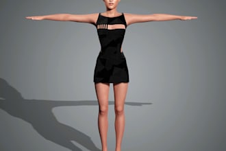 enhance, rig character model for game animation, unity, ue5, gmod, pbr texture