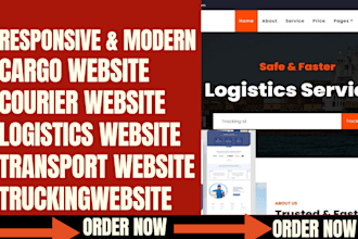 design cargo website logistics trucking transportation towing delivery website