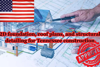 2d foundation, roof plans, and structural detailing for tennessee construction