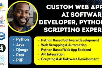 create python scripts for automation, custom ai software, web app, CRM developer