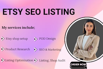 setup etsy shop seo listings etsy shop audit etsy shop promotion