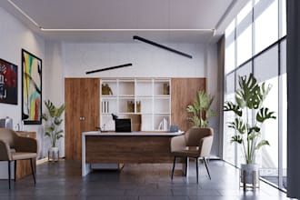 model 3d modern office interior,luxury decor, workspace,commercial,cgi rendering