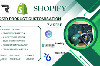 customize your shopify product using kickflip, zakeke, customily, teeinblue