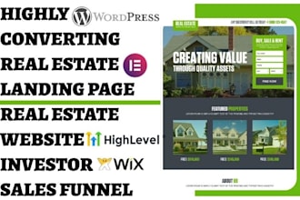 design real estate landing page real estate website investor carrot sales funnel