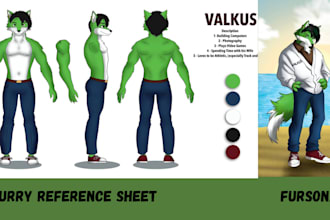 draw a custom sfw nsfw furry art fursona furry character sticker furry ref sheet