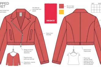 create factory fashion clothing tech pack, clothing cads for production
