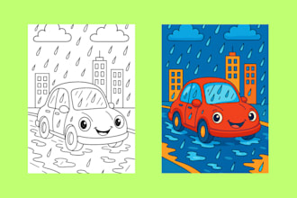 create custom coloring book pages for kids or children