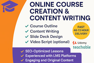 create professional online course content, slides, and video scripts