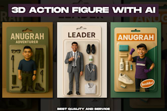 quickly make a 3d action figure design using ai