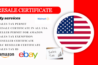 get seller permit, resale certificate sales tax id for amazon in all USA states
