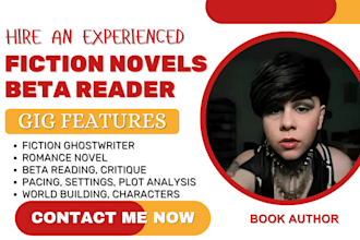 alpha,beta read romance novel, fiction ghostwriter, sci fi, thriller, without ai