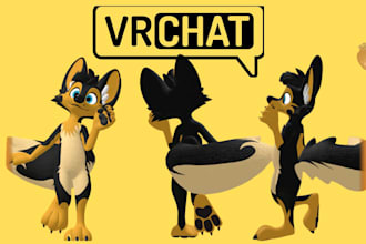 create a vrchat avatar anime vrc model 3d furry avatar vtuber model vr character
