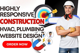 create wordpress construction website hvac website wix plumbing website