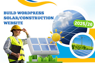 build wordpress solar website construction website wix solar roofing website