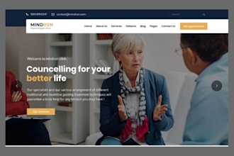design mental health website wellness counseling and therapy medical website