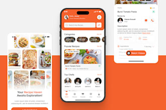 build a food recipe app, recipe app, cooking recipe app