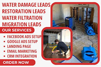 generate water damage leads restoration leads water filtration migration leads