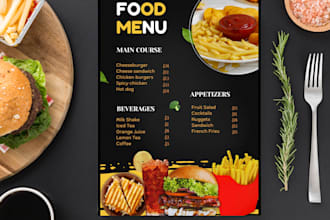 create elegant menu cards for your restaurant