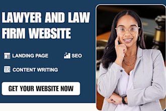 design a professional lawyer or law firm website with content writing SEO