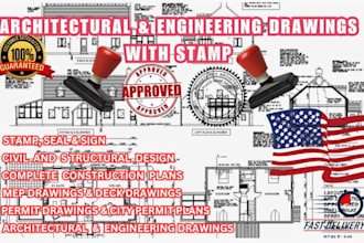 stamp review architectural floor plan city permit mep carport sap2000 site plan