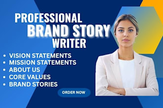 write a remarkable brand mission, story and vision statement about us and values