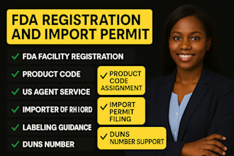 handle your fda registration and import permit for food, cosmetics, 510k dossier