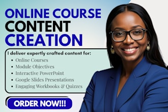 create elearning course, training video course, course curriculum, ppt voiceover