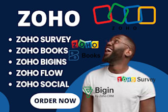 set up zoho landing page zoho campaign, survey zoho site,