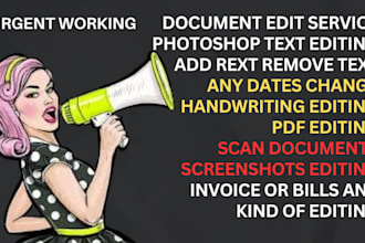 quick photoshop text edit in document and screenshot