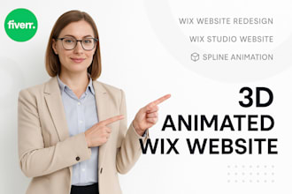 3d animated wix website wix website redesign wix studio website spline animation