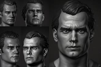 realistic 3d head bust full body sculpt for 3d printing stl face model