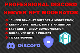 be your nft discord moderator, telegram admin