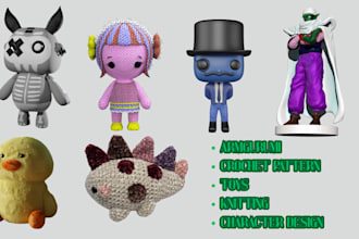create a custom plush toy, amigurumi, crochet and design stuff animal for you