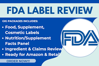 ensure your product label is fda compliant for food, supplement, or cosmetic