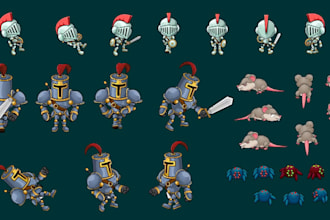 craft high quality 2d sprite sheets game assets, 2d game art