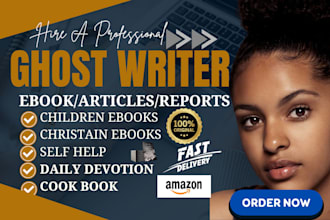 ghostwrite children ebook, self help ebook, christian, cookbook