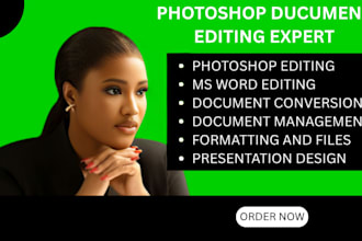 do microsoft word formatting and photoshop editing within 24hrs