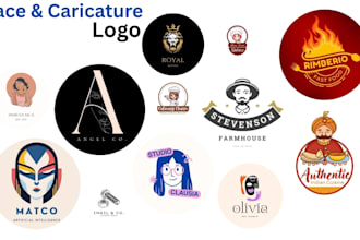 make a logo using face, caricature, insta and western twist